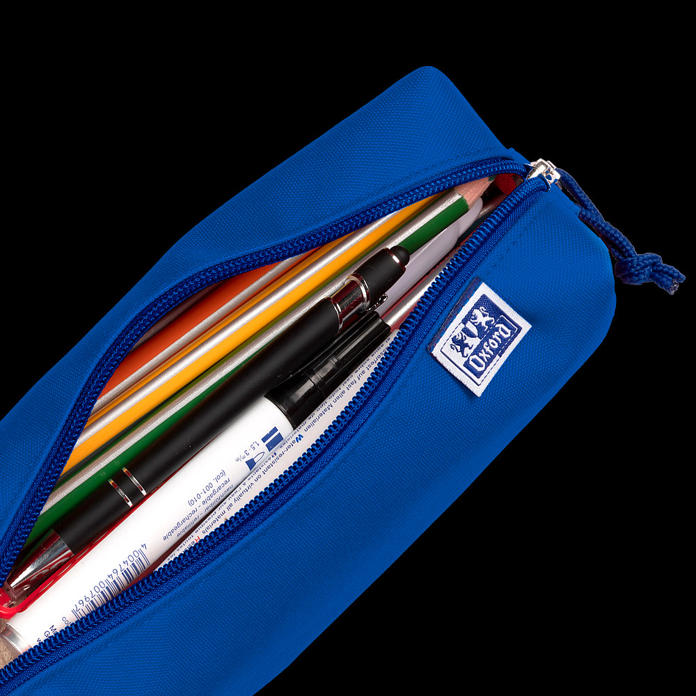 Oxford large rectangular pencil case, blue