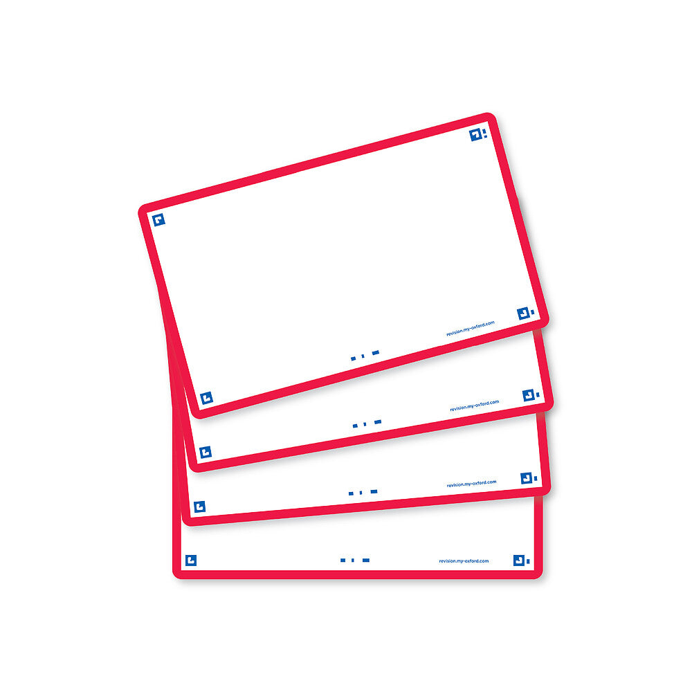 Oxford Flash Cards, Blank with Red frame, 7.5x12.5, pack of 80