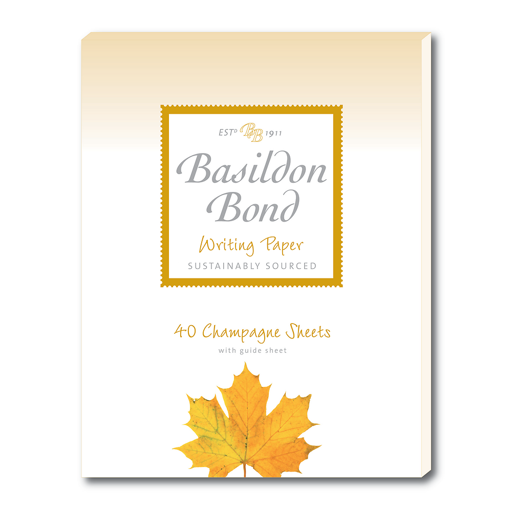 Basildon Bond P4TO (178x229mm) Writing Pad 40 Sheets, Champagne