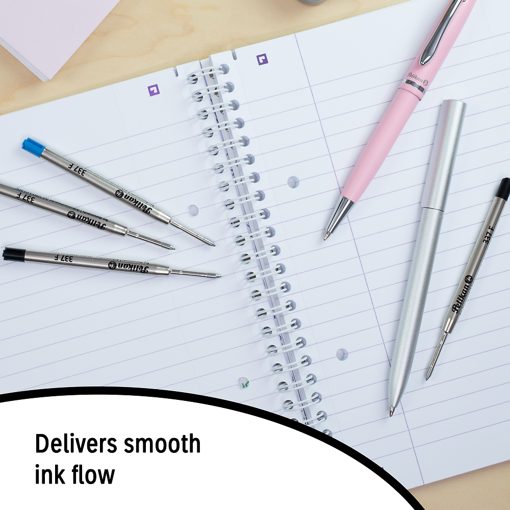 Pelikan Ballpoint Pen 337 Refills, Medium, Black, Pack of 5