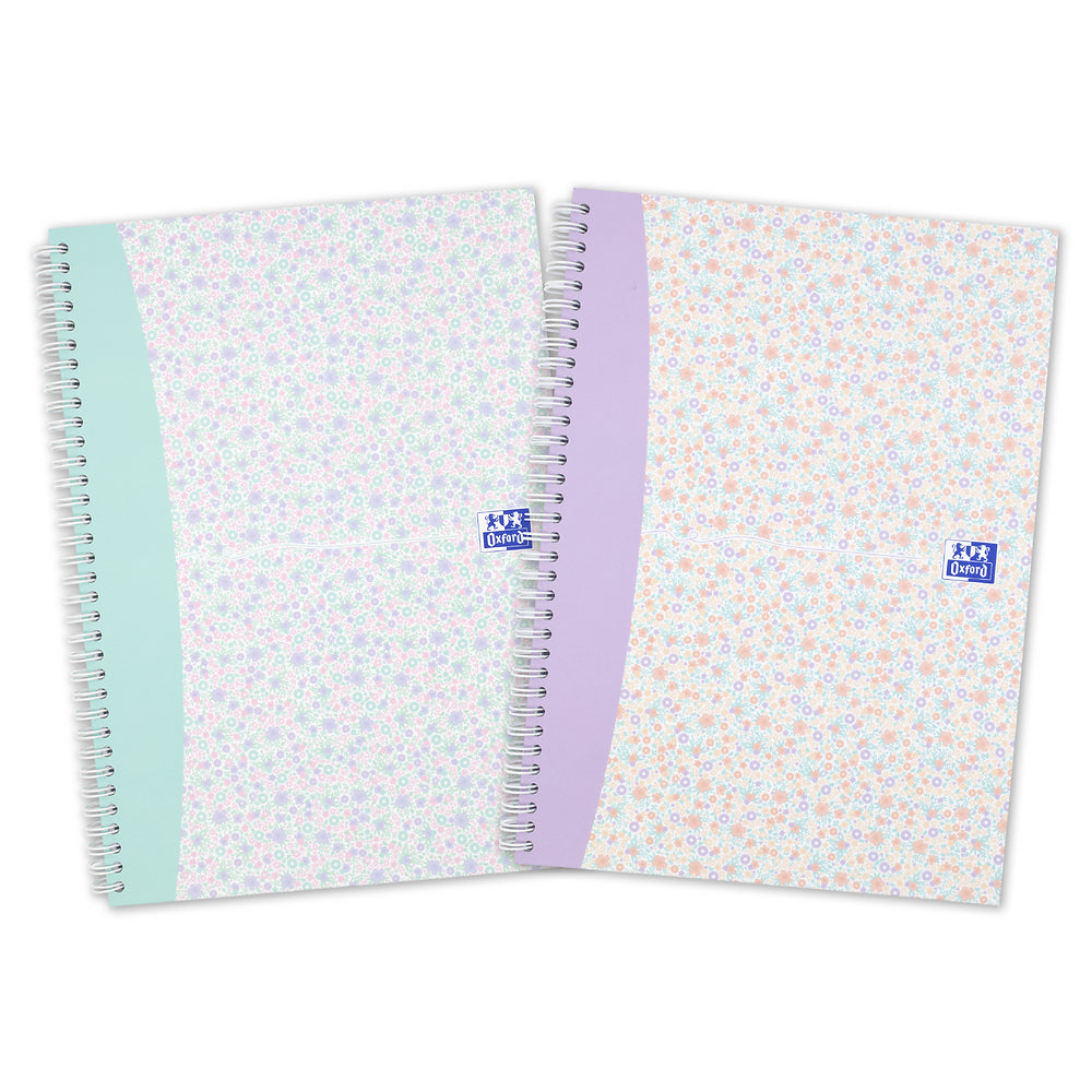 Oxford Liberty A4 Hard Cover Wirebound Notebook Twin Pack, Ruled with Margin, 140 Pages