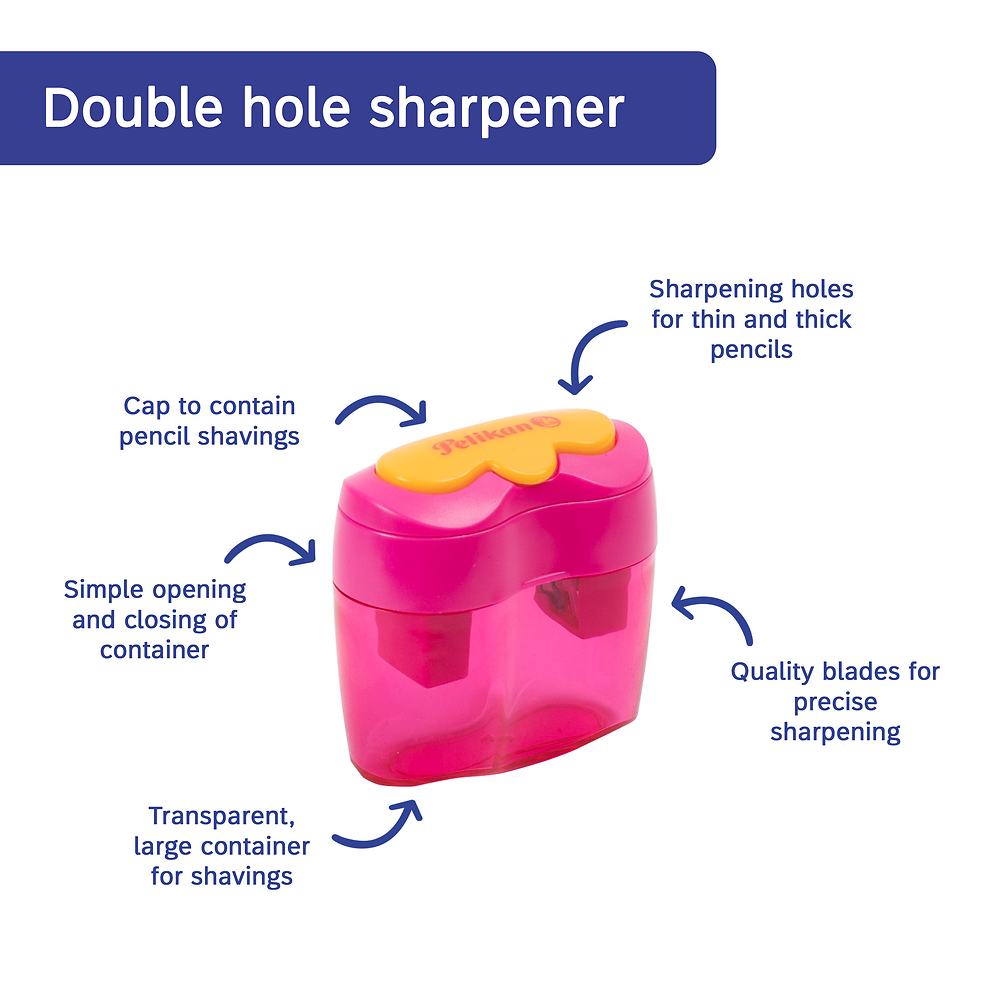 Pelikan Double Pencil Sharpener, Pink