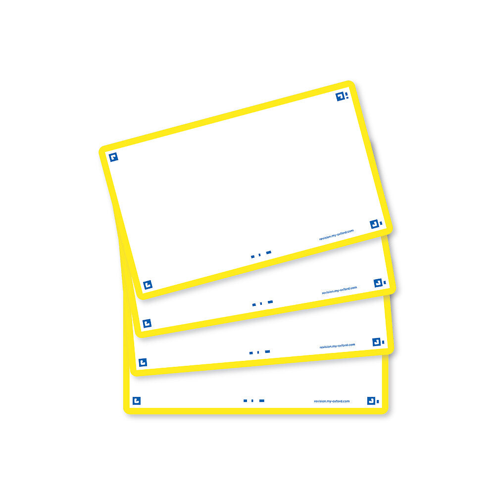 Oxford Flash Cards, Blank with Yellow frame, 7.5x12.5, pack of 80