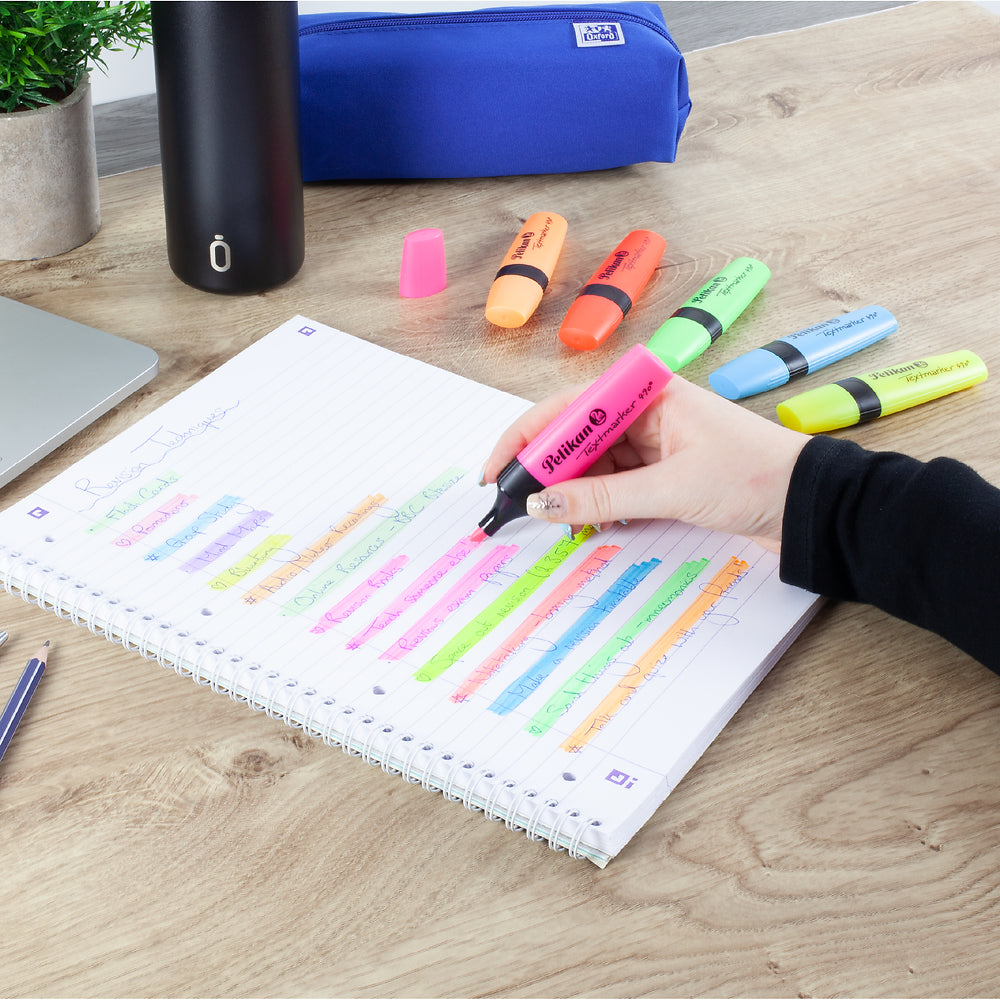 Pelikan Textmarker 490®, 6 assort. Neon colors in a wallet