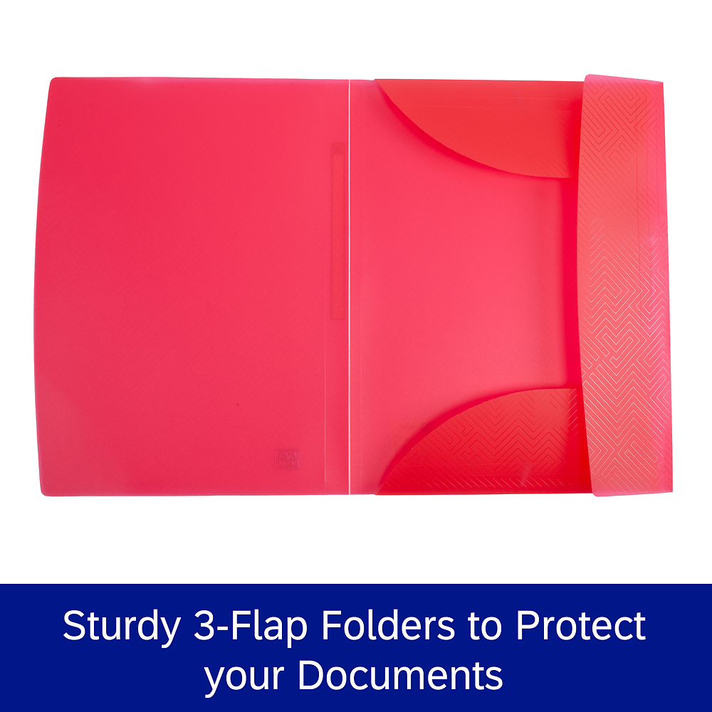 Oxford Urban Elasticated 3-flap folder, A4+, Assorted Translucent, 10 folders