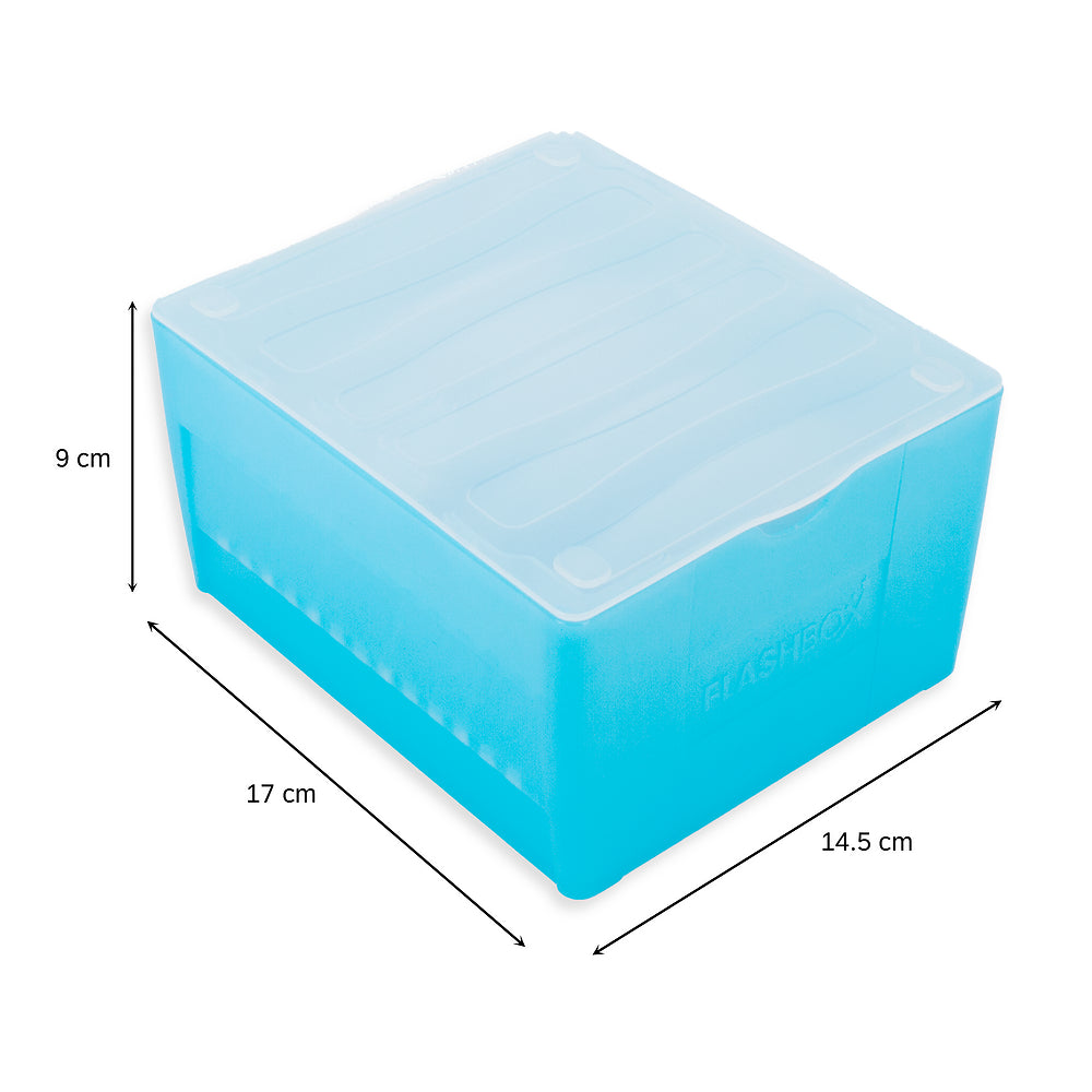 Oxford Flashbox, Pastel Blue, Storage Capacity of 500 Flash Cards, 7.5x12.5cm