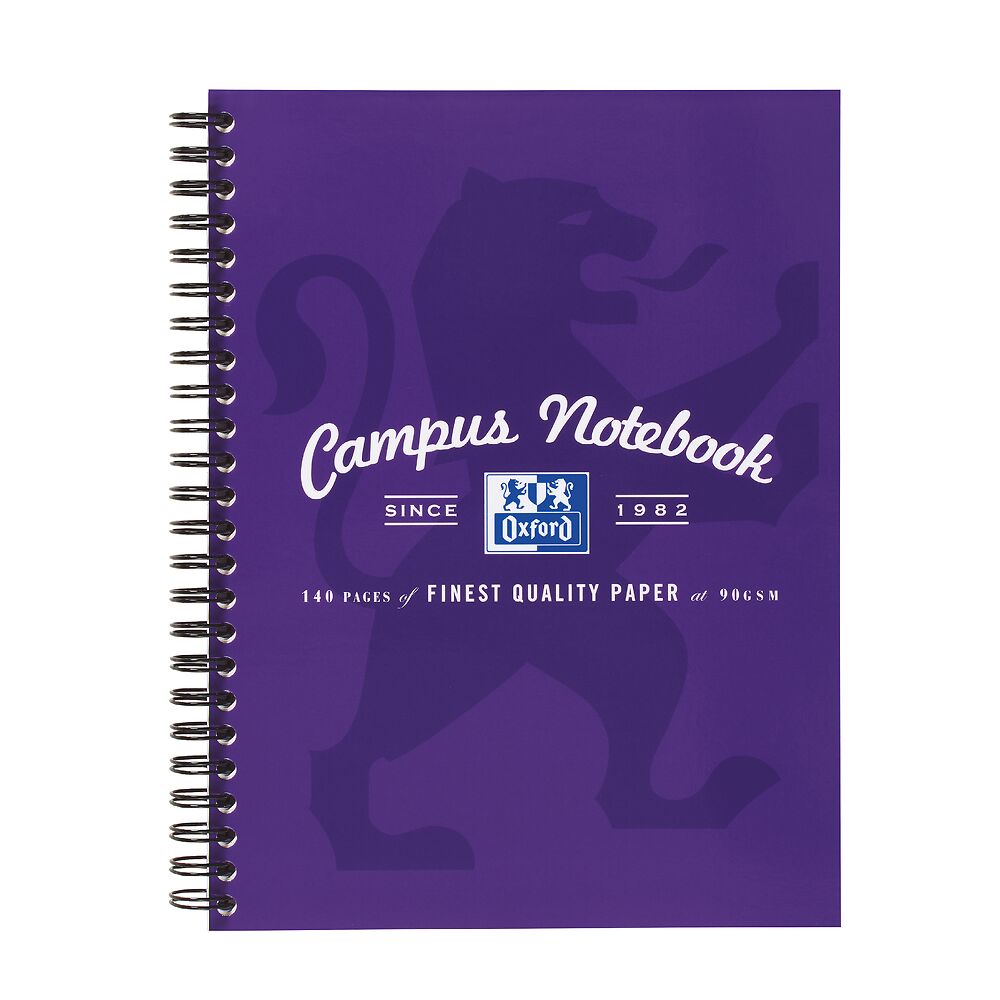 Oxford Campus A5 Purple Notebook, Ruled