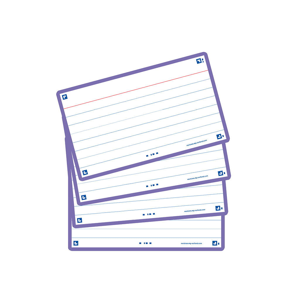 Oxford Flash Cards, Ruled, Lavender, 7.5x12.5cm, Pack of 80