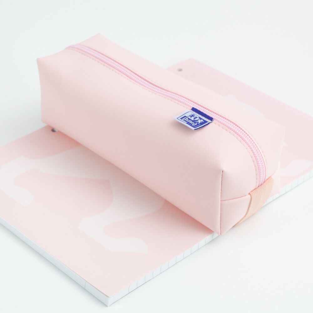 Oxford Large Square Pencil case, Pastel Pink