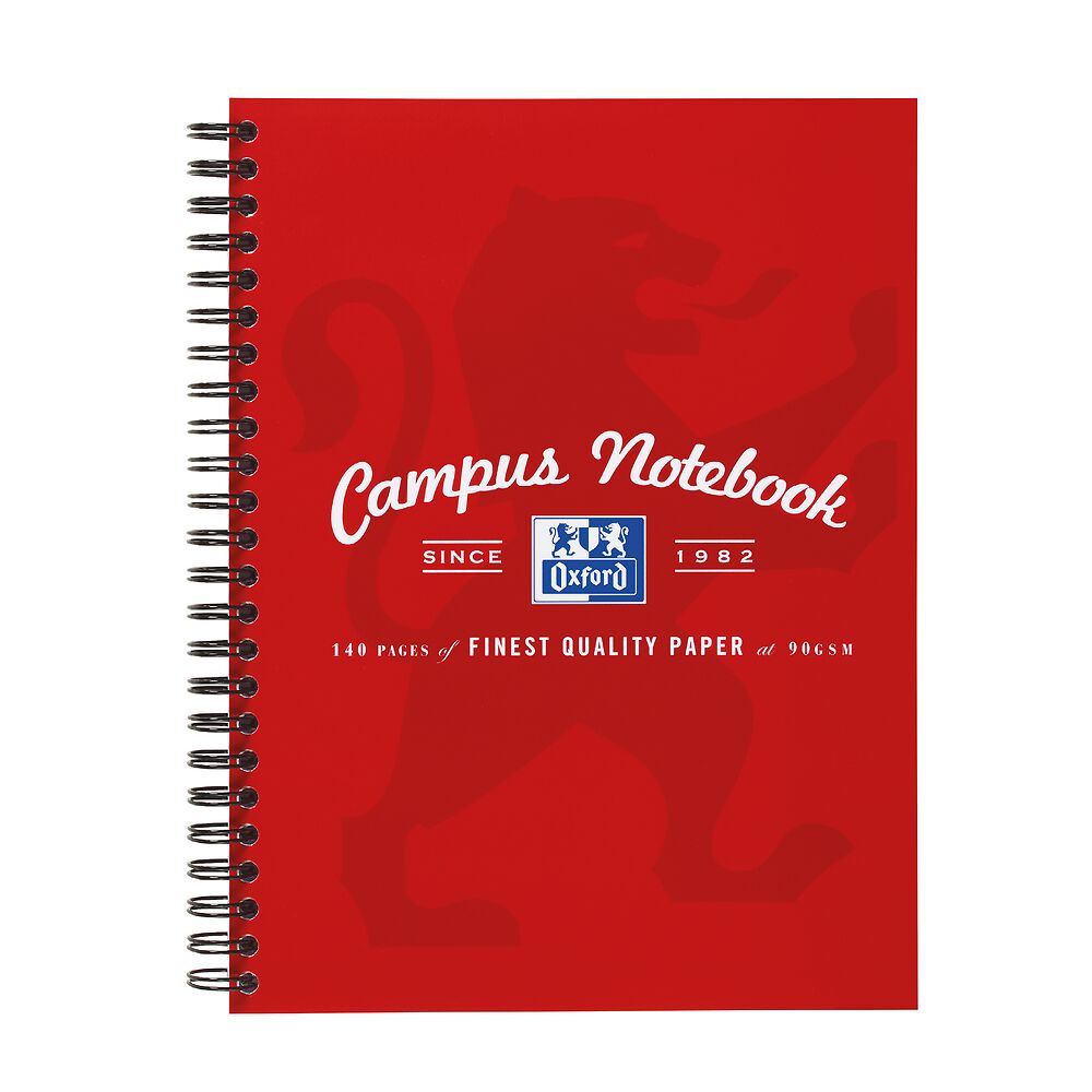 Oxford Campus A5 Red Notebook, Ruled