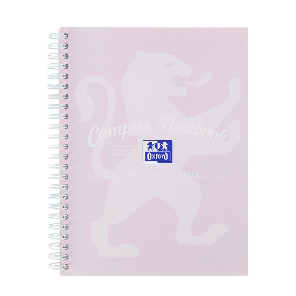 Oxford Campus A5+ Card Cover Wirebound Notebook Ruled with Margin 140 Pages, Lavender