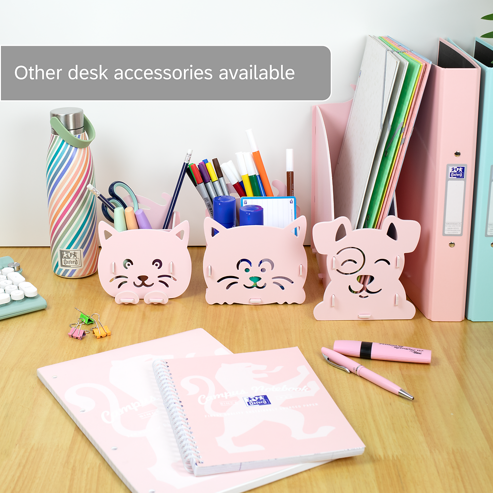 Oxford Leo&Co Pen Holder Foam PP, Pink Cat