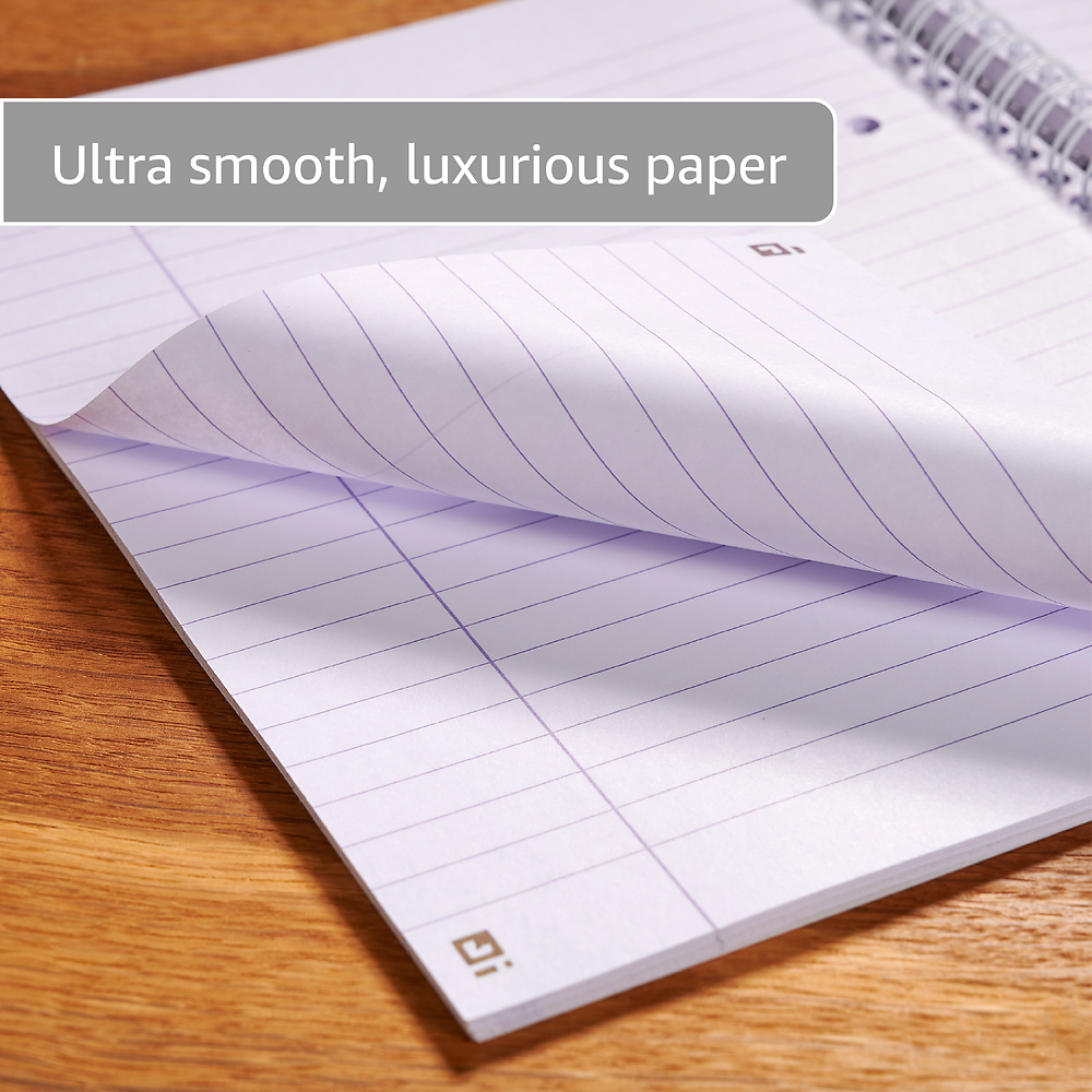 Oxford Campus Pastel Lavender A5+ Card Cover Wirebound Notebook Ruled with Margin 140 Pages