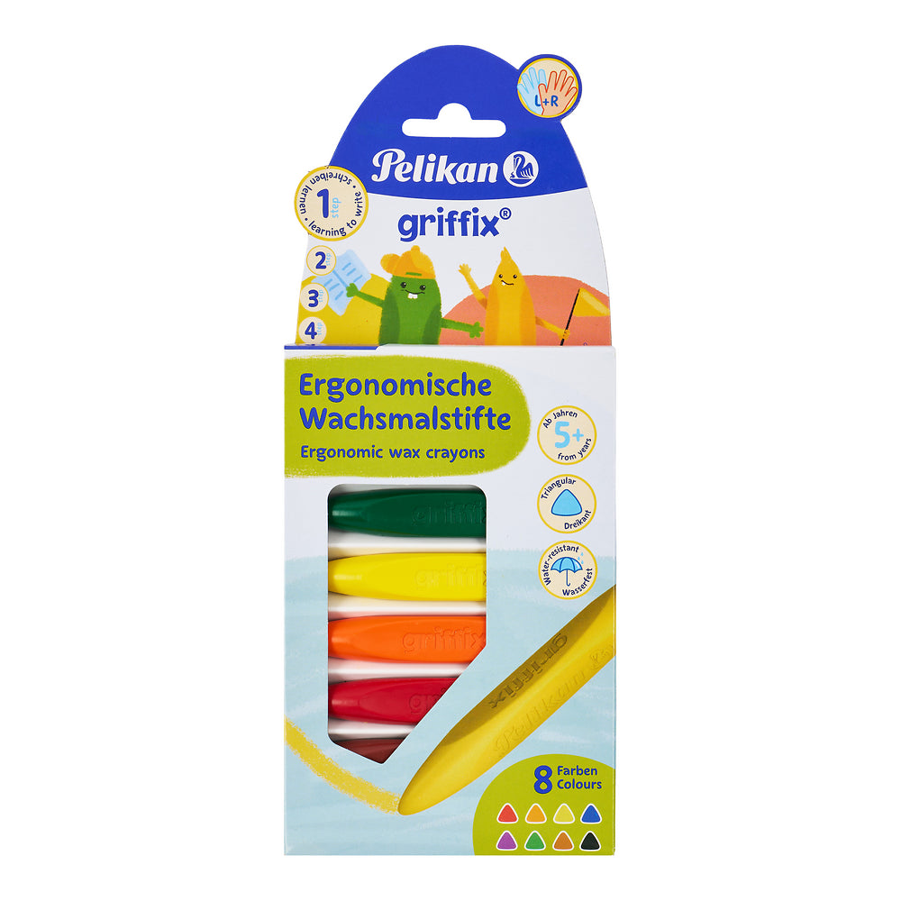 Pelikan Griffix Ergonomic Colouring Crayons, Pack of 8