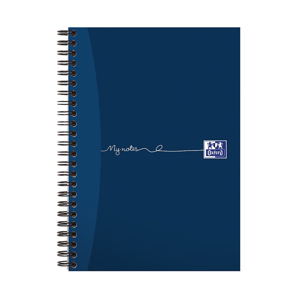 Oxford My Notes A5 Card Cover Wirebound Notebook, Ruled, 200 Page, Navy Blue