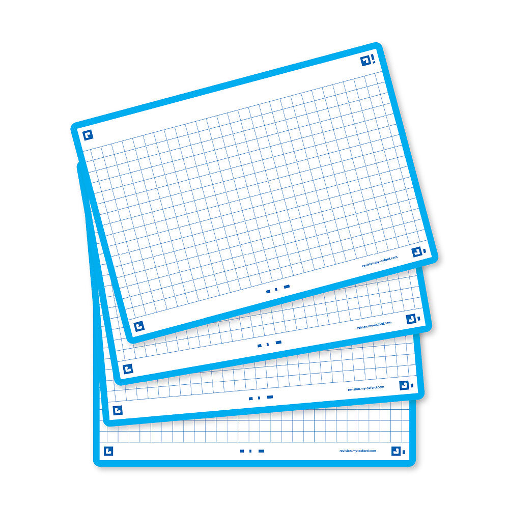 Oxford Flash Cards, Squared with Aqua frame, A6, pack of 80