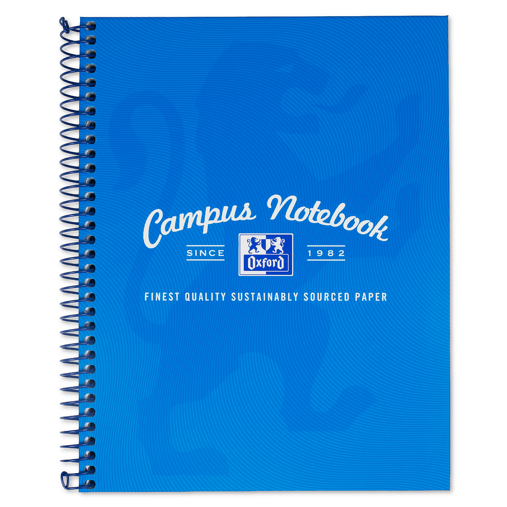 Oxford Campus Aqua A5 Wirebound Hardback Notebook, Ruled with 160 Pages