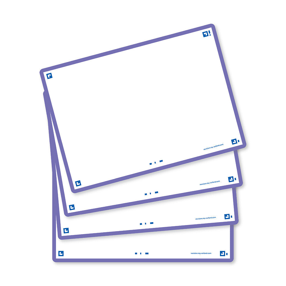 Oxford Flash Cards, Blank with Lavender frame, A6, pack of 80