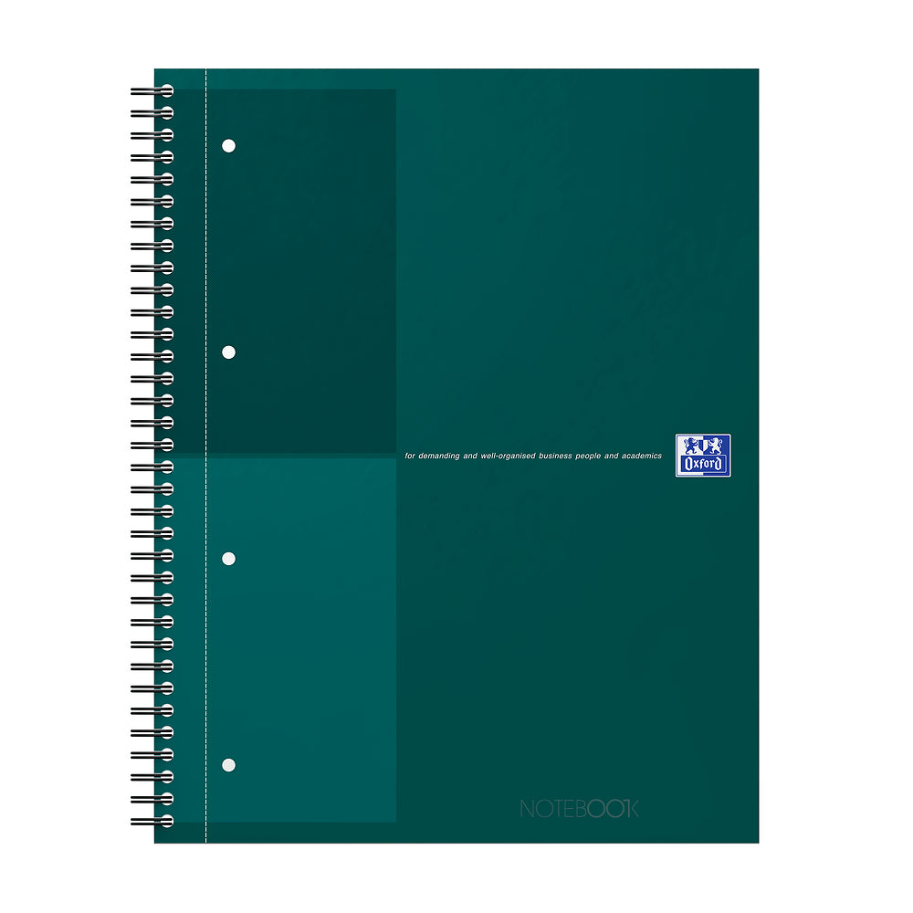 Oxford International Green A4+ Hardback Wirebound Notebook, Narrow Ruled, 160 Pages