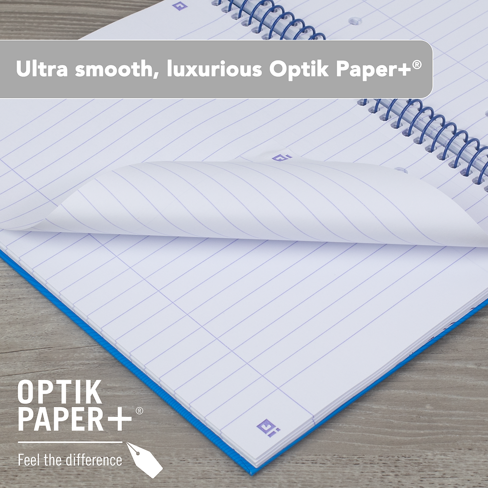Oxford Campus Aqua A5 Wirebound Hardback Notebook, Ruled with 160 Pages