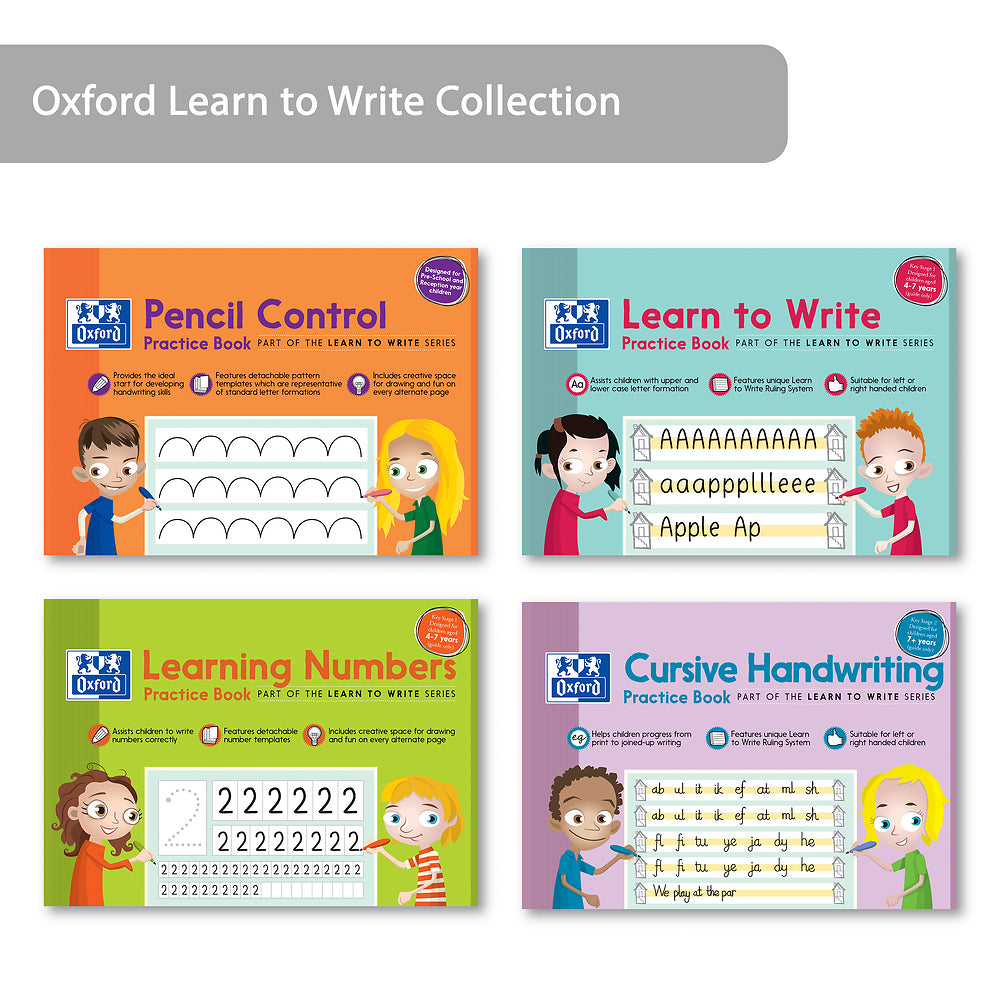 Oxford Learn to Write Practice Book Cursive Handwriting A4 32 Pages