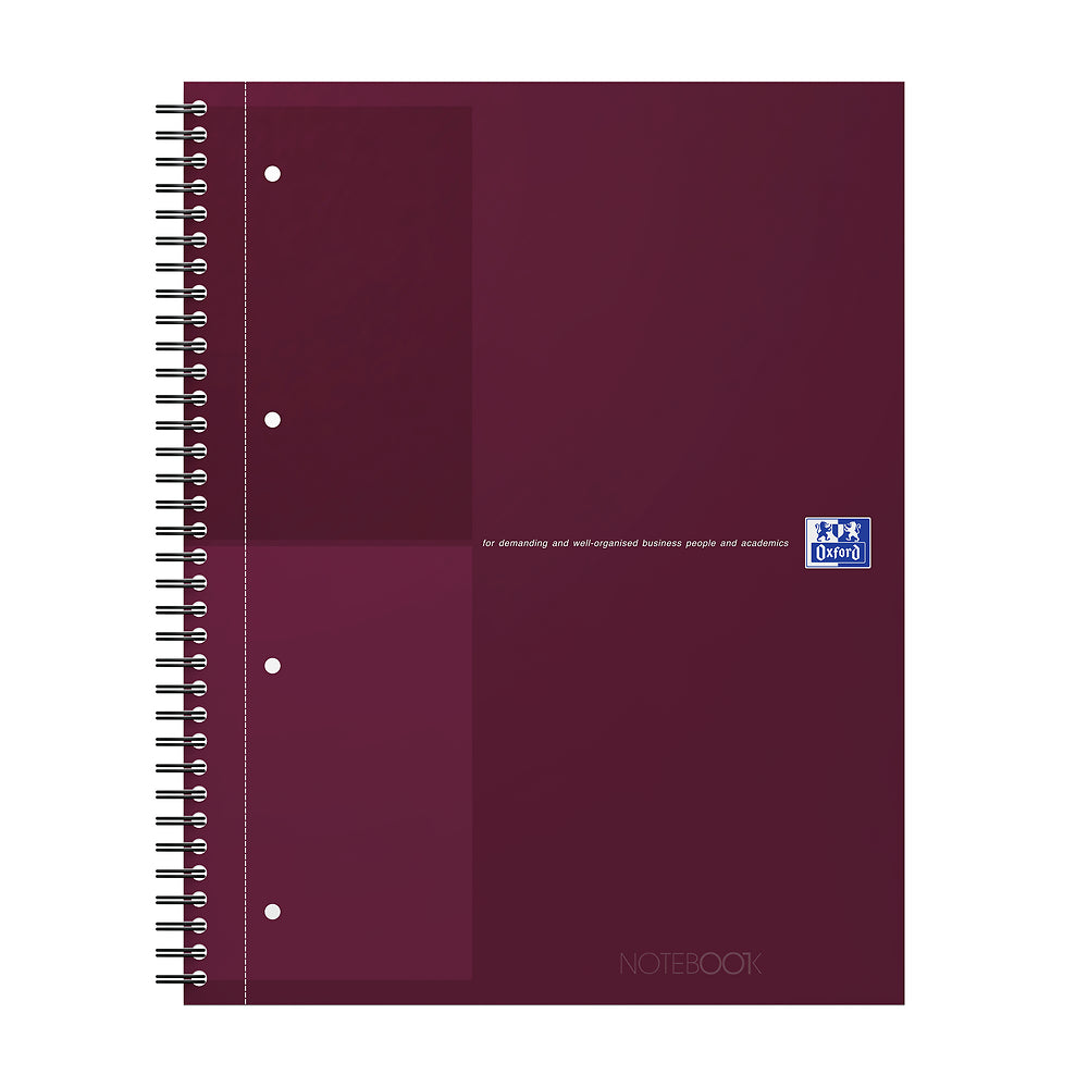 Oxford International Red A4+ Hardback Wirebound Notebook, Narrow Ruled, 160 Pages