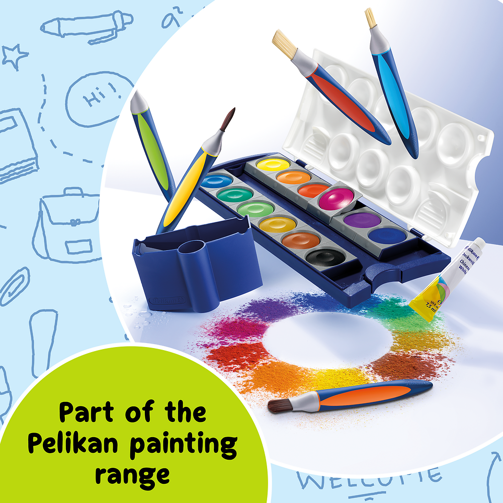 Pelikan Water Container with Paint Brush Holder, Blue