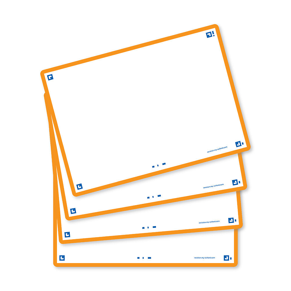 Oxford Flash Cards, Blank with Orange frame, A6, pack of 80