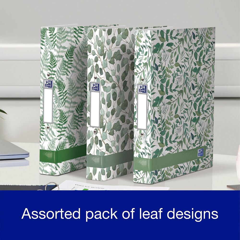 Oxford, A4 Ring Binders, 3 Pack, Leaves