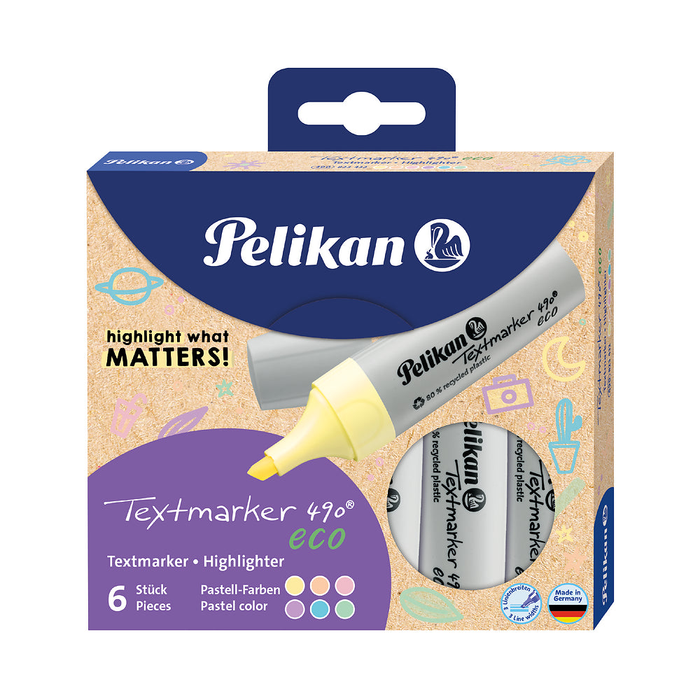 Pelikan Pastel Eco Highlighters 6 Pack