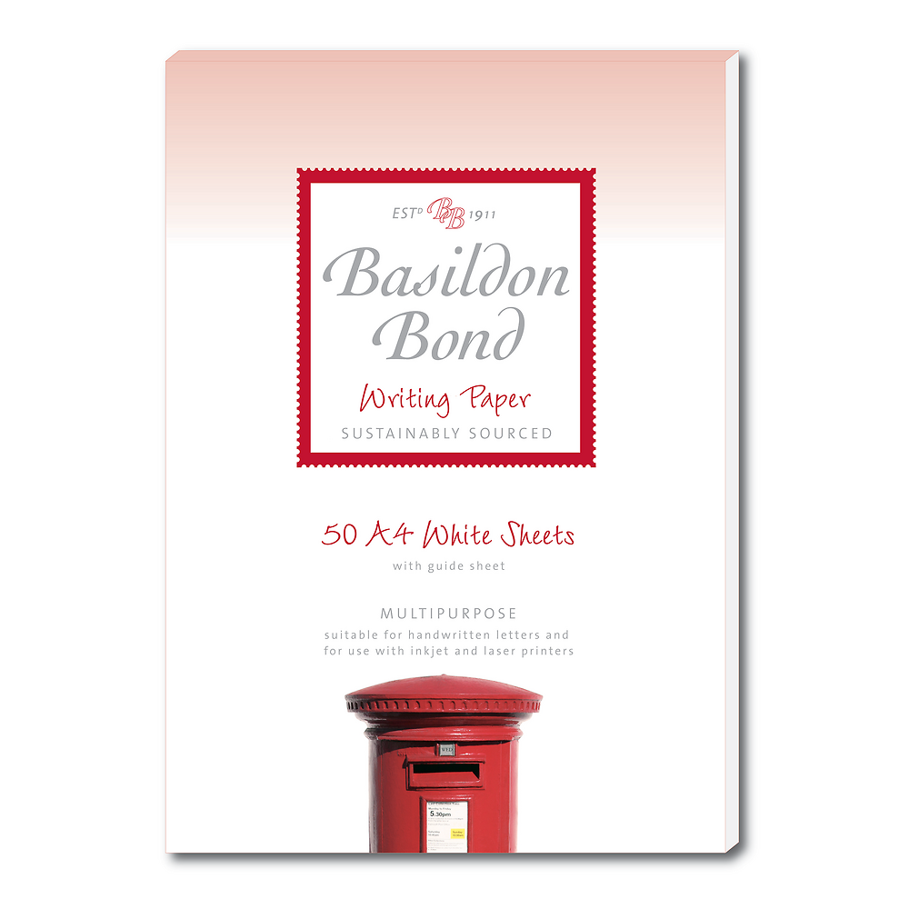 Basildon Bond A4 (210x297mm) Writing Pad 40 Sheets, White