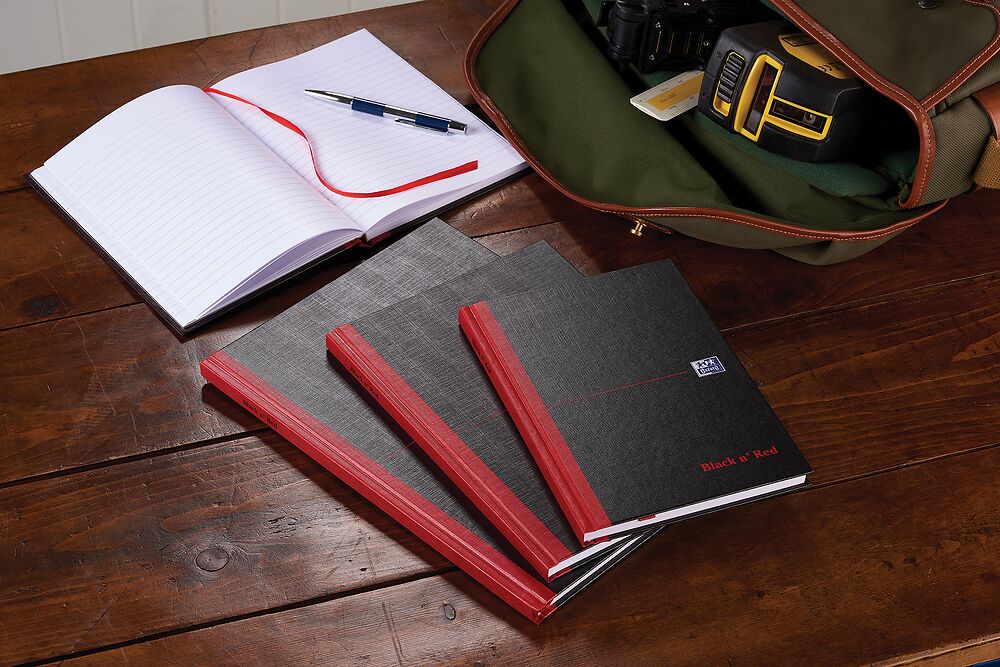 Oxford Black n' Red A4 Hardback Casebound Notebook Ruled 192 Page 