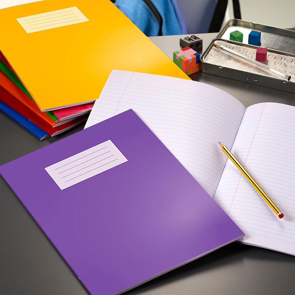 A4 Oxford 8mm Ruled and Margin Exercise Book 80 Page Assorted