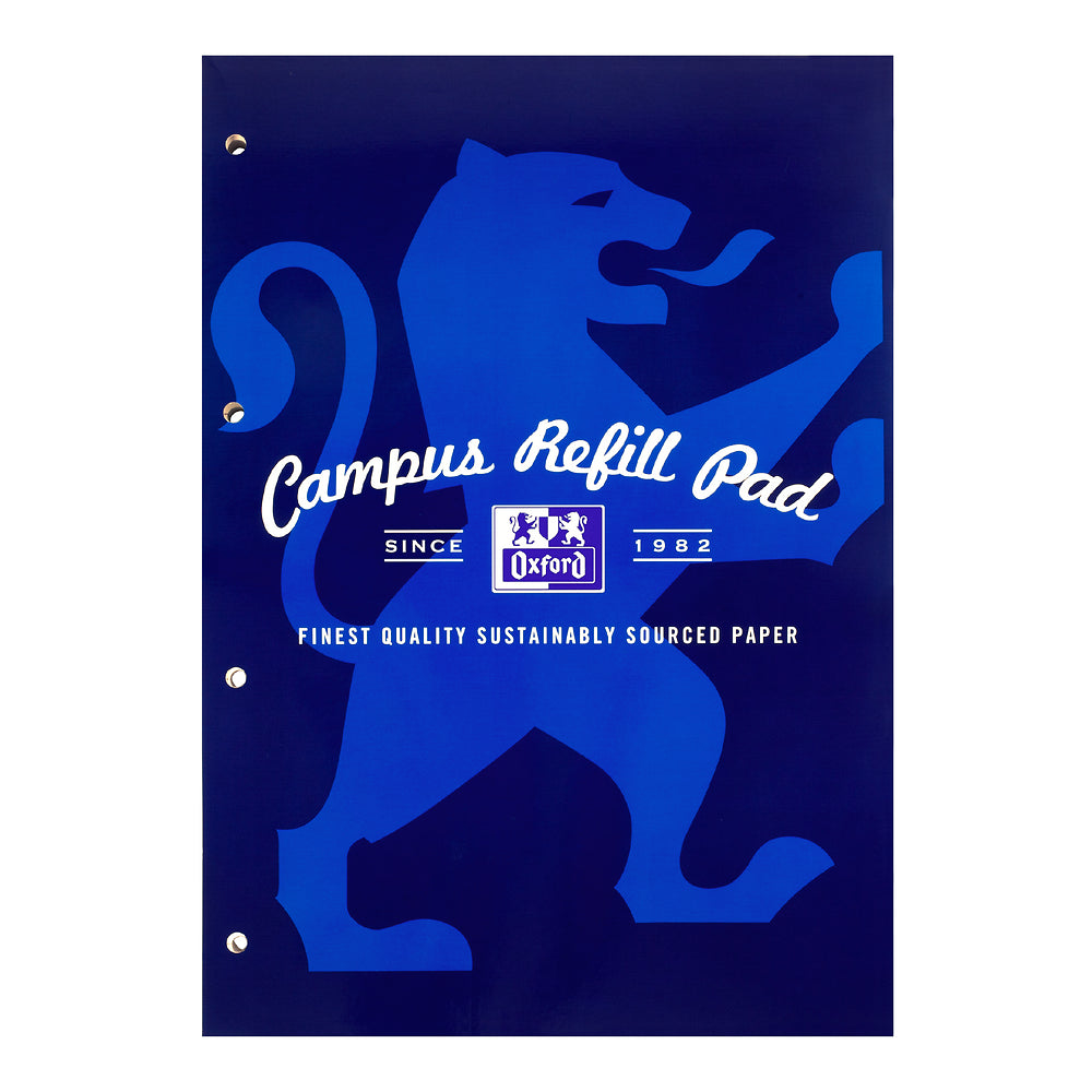 Oxford Campus Navy A4 Headbound Refill Pad Ruled with Margin 140 Pages