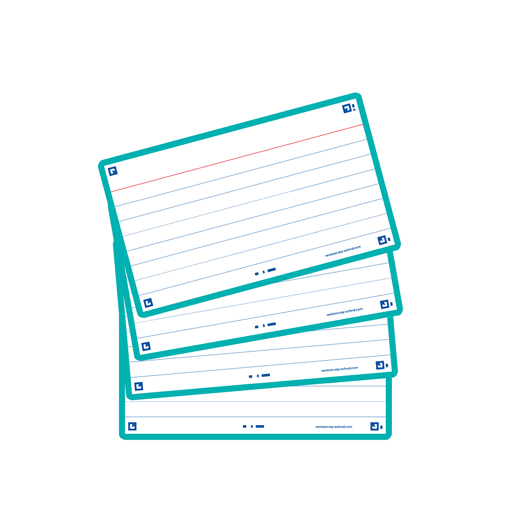 Oxford Mint Green Flash Cards, Ruled, 7.5x12.5cm, Pack of 80