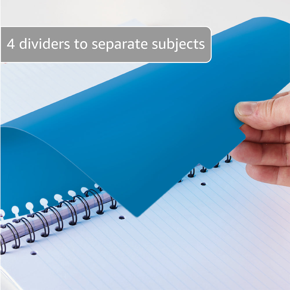 Oxford Campus Navy Project Book A4+ Card Cover Wirebound Ruled with Margin 200 Pages