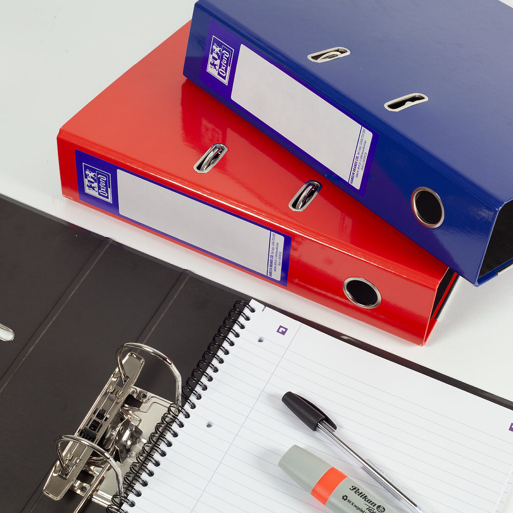 Oxford Lever Arch Files, A4, 3 Pack, Navy, Red & Black