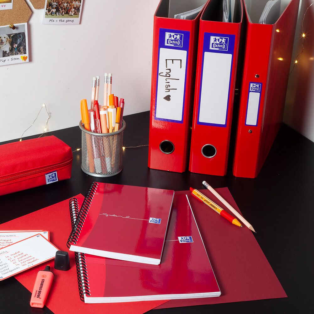 Oxford Ring Binder A4 Spine 40mm Red