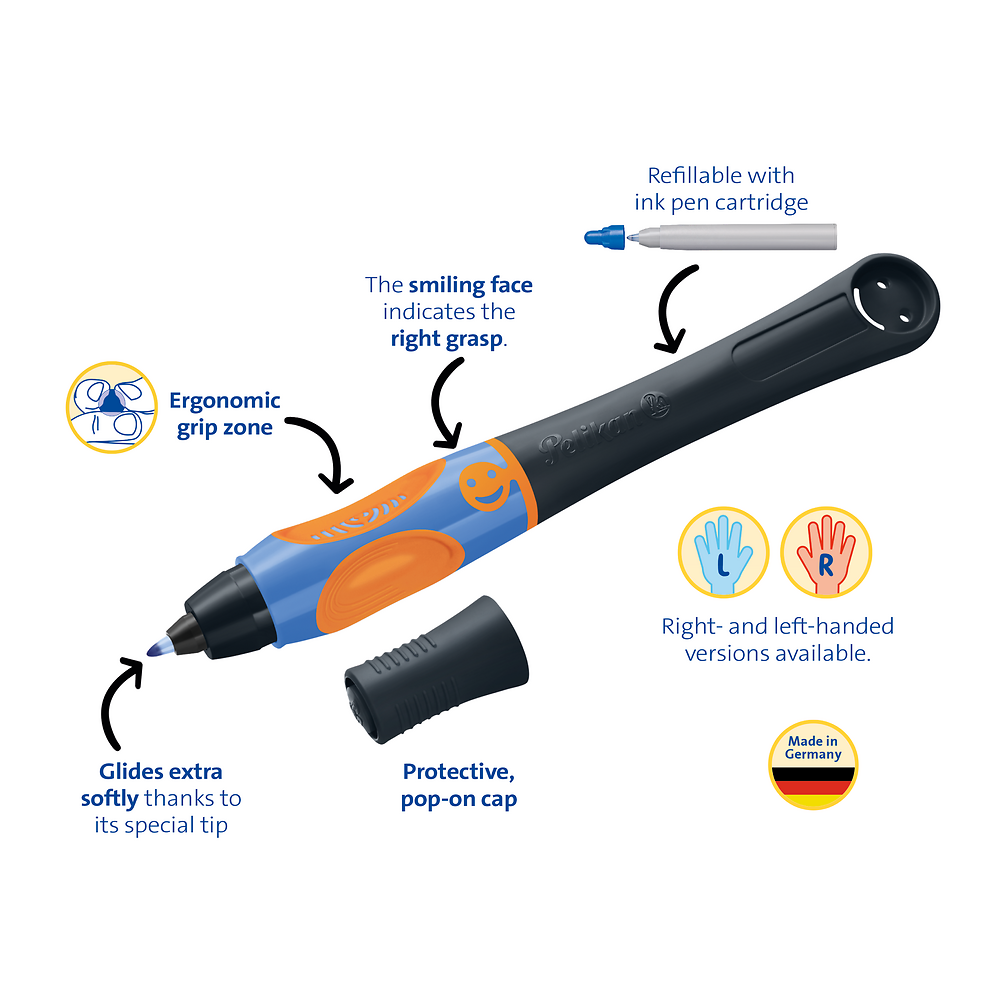 Pelikan Griffix Ergonomic Pen, Black, Right-Handed