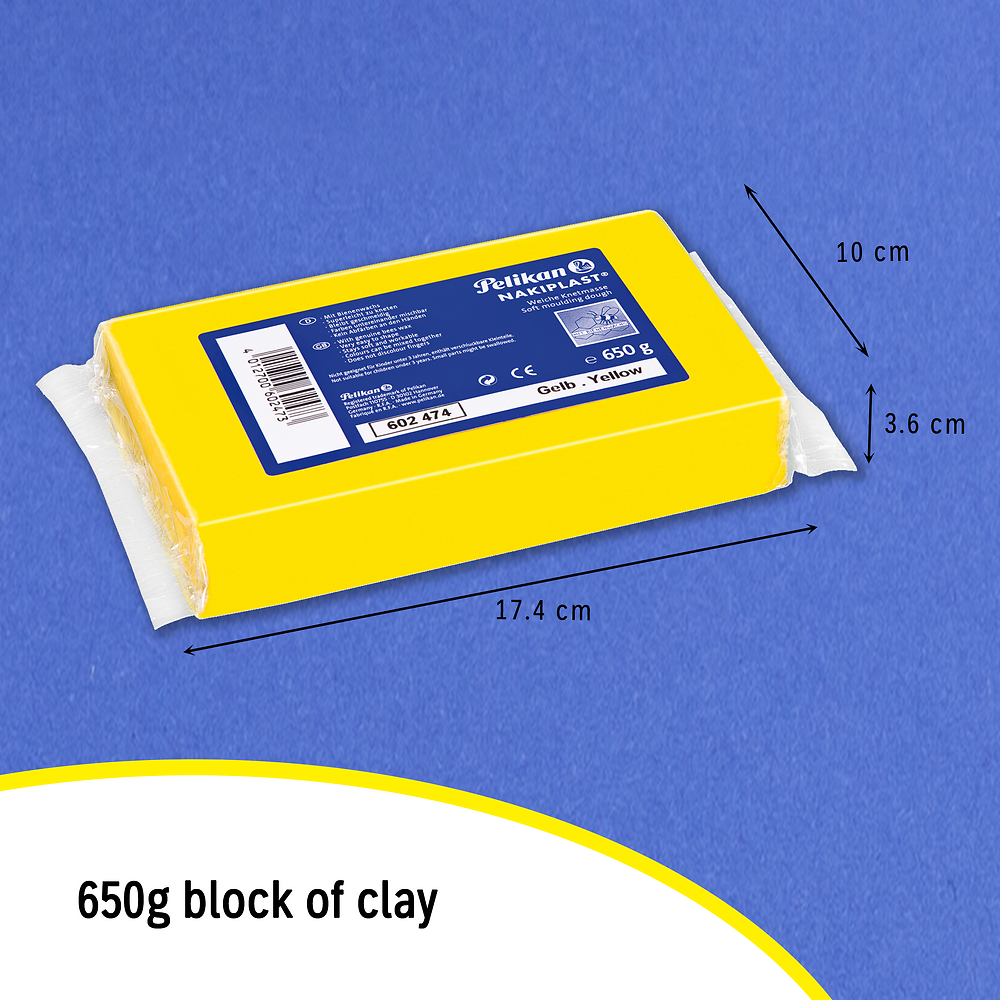 Pelikan Yellow Nakiplast Modelling Clay, Carton of 32