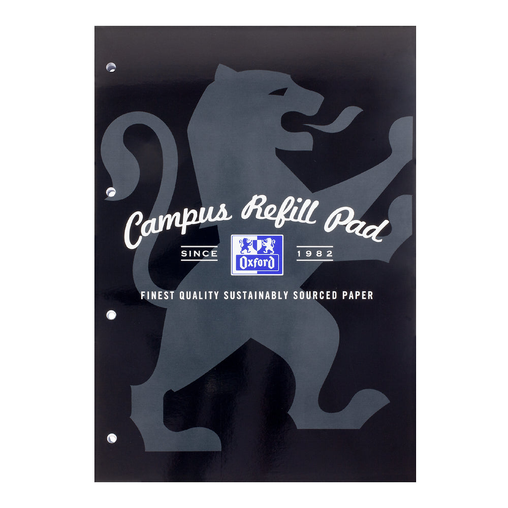 Oxford Campus Black A4 Headbound Refill Pad Ruled with Margin 140 Pages