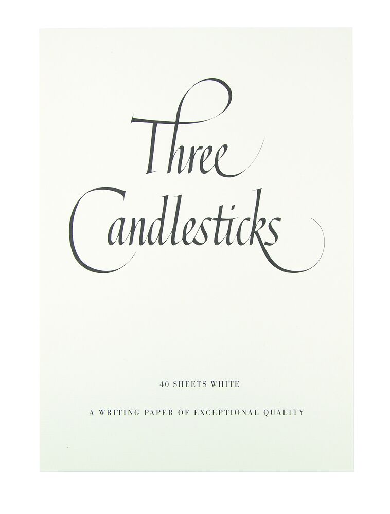Three Candlestick A4 (210x297mm) Writing Pad 40 Sheets, White