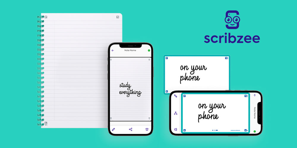 Oxford A4 Notebook, Oxford Flash Card & Scribzee Mobile App to scan, organise and study hand written notes