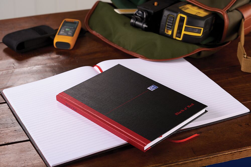 Oxford Black n' Red A4 Hardback Casebound Notebook Ruled 192 Page 
