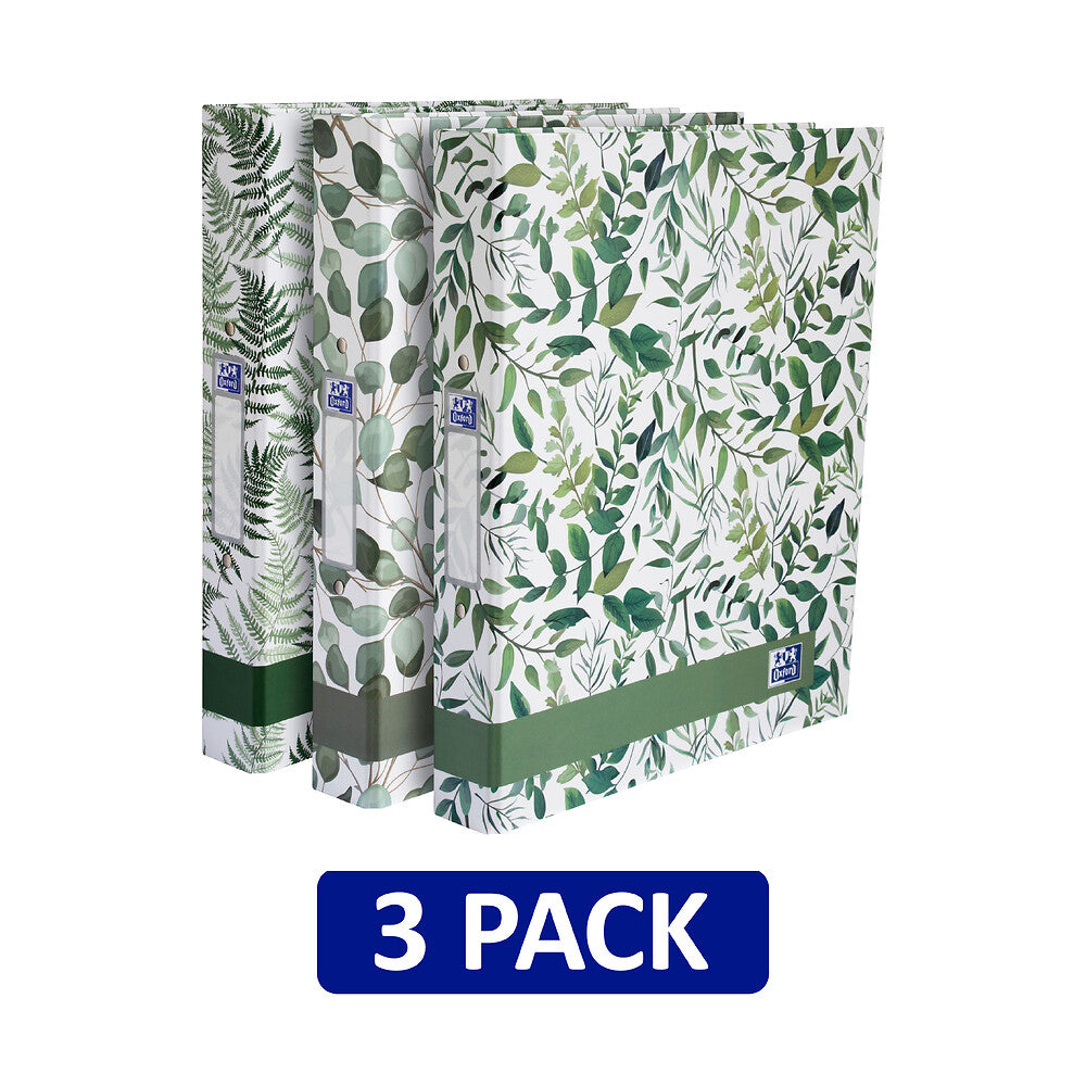 Oxford, A4 Ring Binders, 3 Pack, Leaves