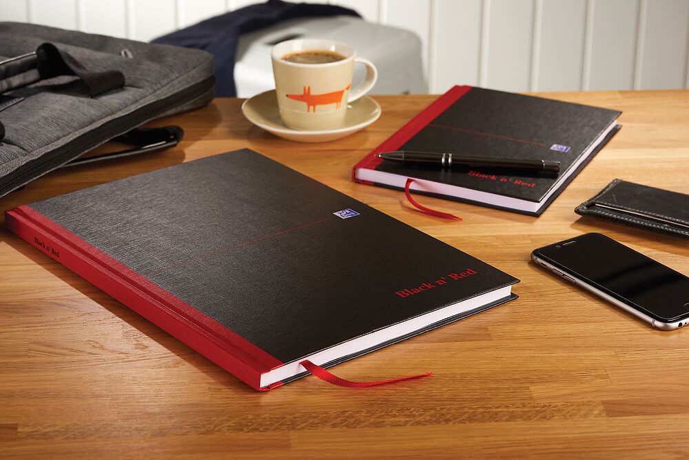 Oxford Black n' Red A5 Hardback Casebound Notebook Ruled 192 Page 