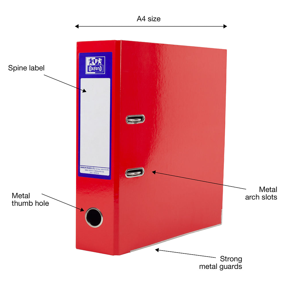 Oxford A4 Red Lever Arch File