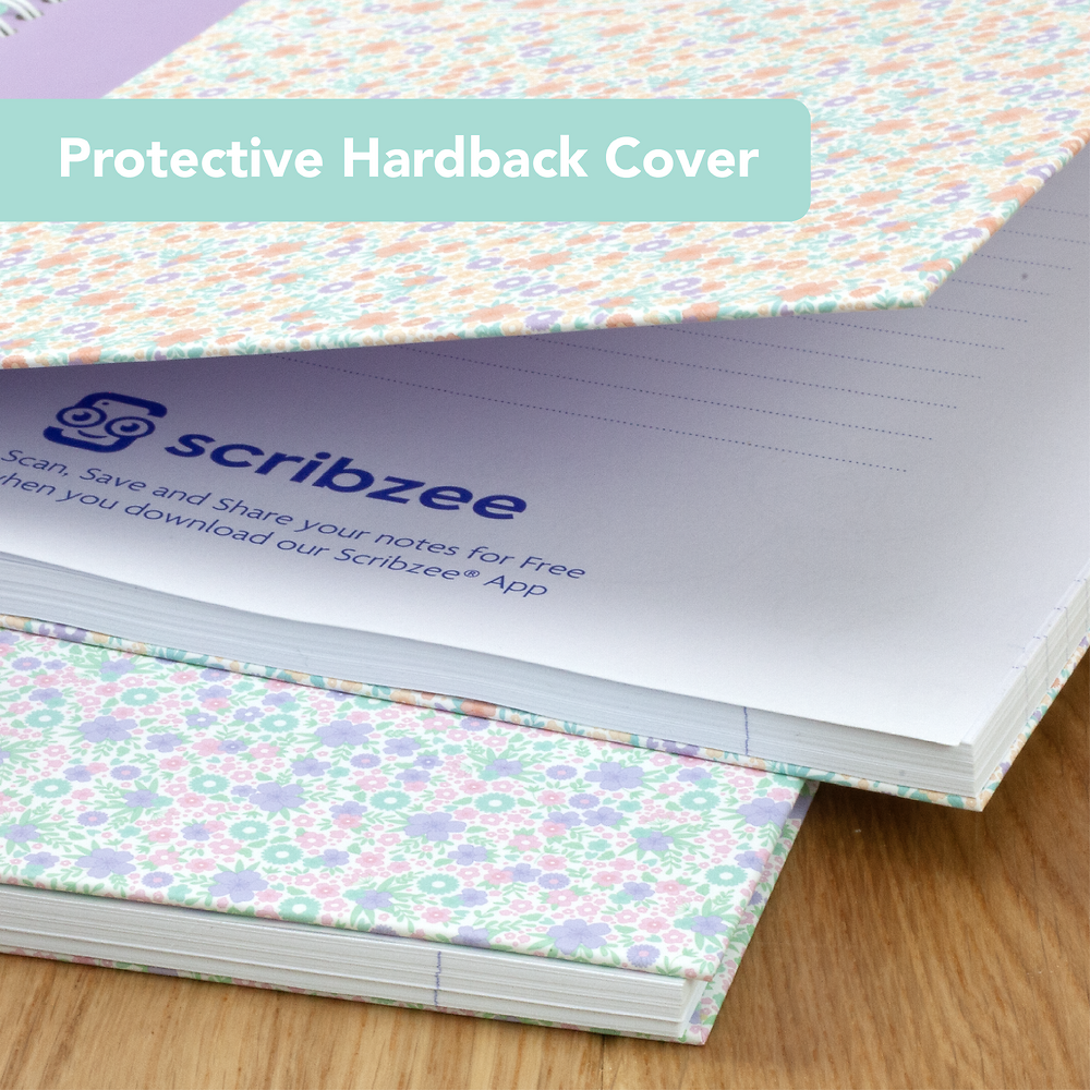 Oxford Liberty A4 Hard Cover Wirebound Notebook Twin Pack, Ruled with Margin, 140 Pages