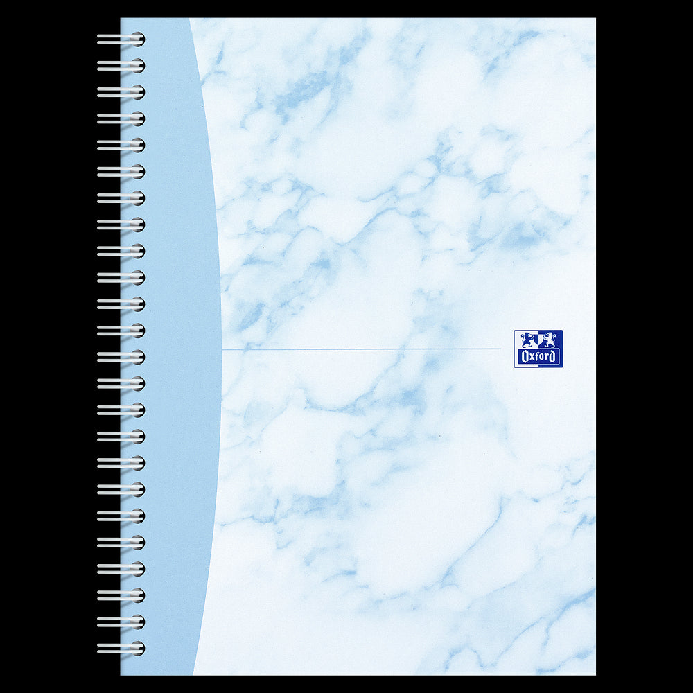 Oxford Marble A5 Hard Cover Wirebound Notebook Twin Pack, Ruled with Margin, 140 Pages, Scribzee Enabled