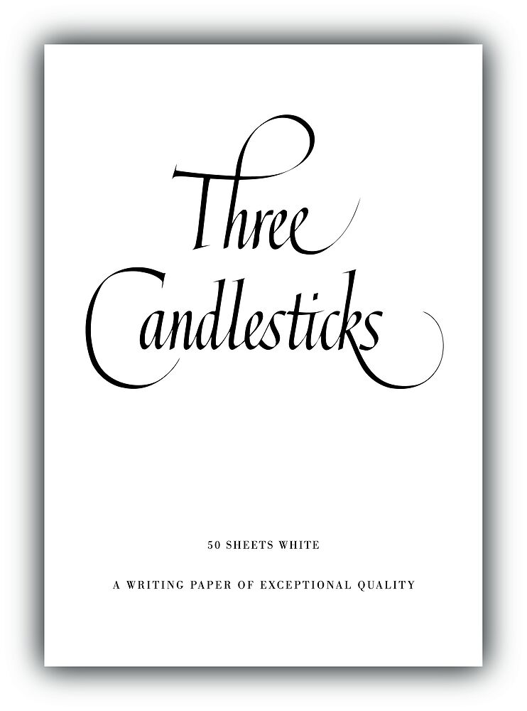 Three Candlestick A5 (148x210mm) Writing Pad 50 Sheets, White